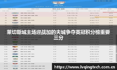 莱切斯城主场迎战加的夫城争夺英冠积分榜重要三分